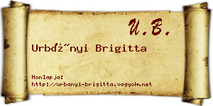 Urbányi Brigitta névjegykártya