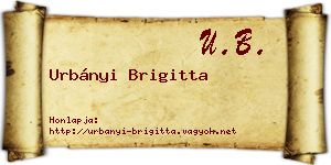 Urbányi Brigitta névjegykártya